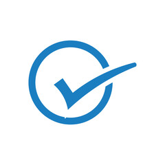 Blue check mark vector icon
