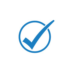 Blue check mark vector icon