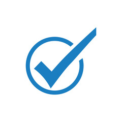 Blue check mark vector icon