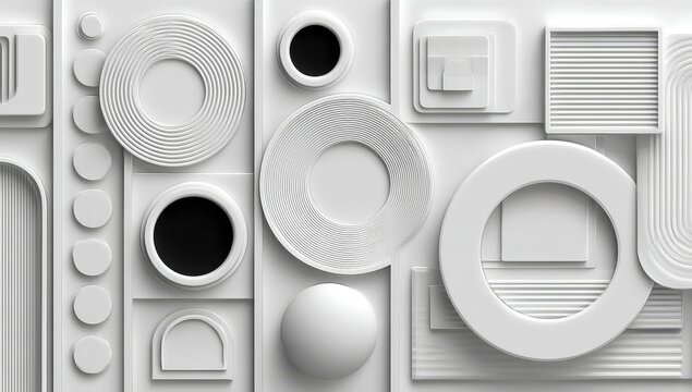 Abstract white geometric shapes (1)