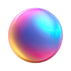 Glossy 3D sphere with smooth gradient pastel colors on black background.