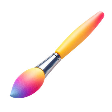 Vibrant 3D Paintbrush Icon with Smooth Gradient and Creative Art Style