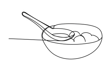 A bowl of desert for the dongzhi festival dongzhi festival one line art drawing