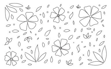 Floral pattern with flowers and leaves art