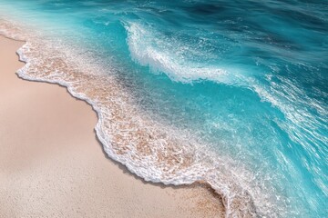 serene azure lagoon with white sand