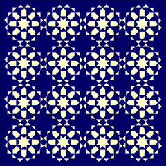 A luminous grid of cream stars within deep blue, echoing timeless geometry, radiating harmony, symmetry, rhythm, balance, and celestial architectural elegance.