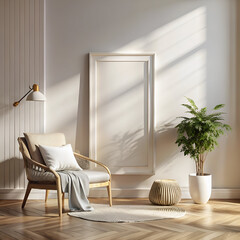 modern living room with armchair
