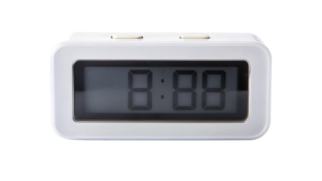 digital clock isolated on white background