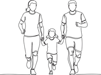 Family Running Together Holding Hands jogging parents