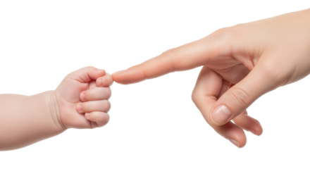 a tiny hand, a gentle touch first moments of connection and love, isolated on transparent background