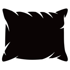black and white silhouette of a pillow vector on a white background