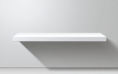 Obraz premium Empty white shelf against a wall