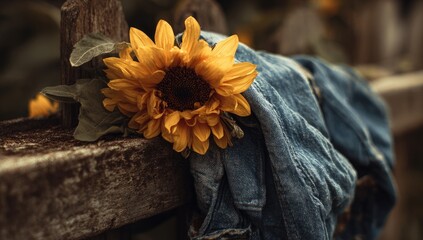 Rustic Sunflower and Denim