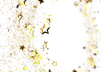 Elegant golden stars on white background. Perfect for celebration, holidays, or luxury branding. Download now!