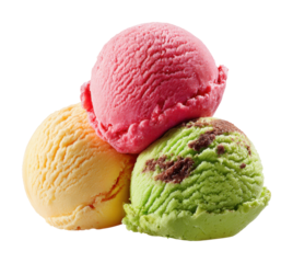 Delicious ice cream sundae dessert shop food isolated on transparent background