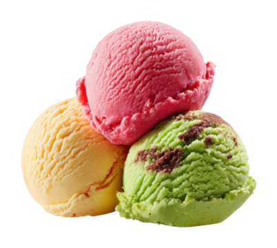 Delicious ice cream sundae dessert shop food isolated on transparent background