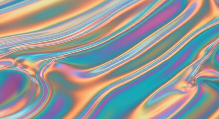 Obraz premium Abstract iridescent background with flowing colorful waves