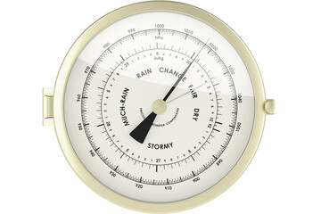 Barometer, front view, transparent background