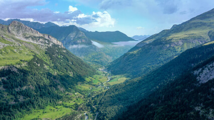 Obraz premium Valley of Light Pyrenees Aerial View