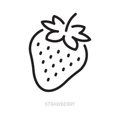 Strawberry line icon. Berry symbol. Food concept. Isolated on a white background. Flat design. Editable stroke. Vector illustration.