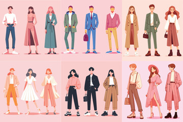 Fashionable People in Stylish Outfits
