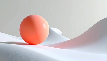 Abstract sphere on a wavy surface