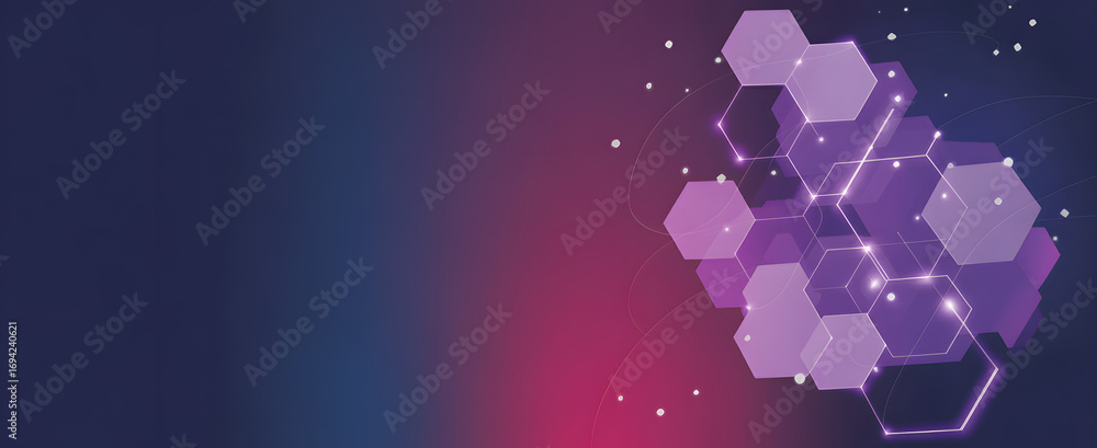 Fototapete abstract hexagon network: a striking digital artwork showcases a futuristic network of interconnecte