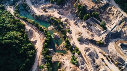 Quarry site aerial view