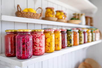 stunning display of homemade preserves in glass jars featuring variety of colorful jams zesty lemonade and aromatic