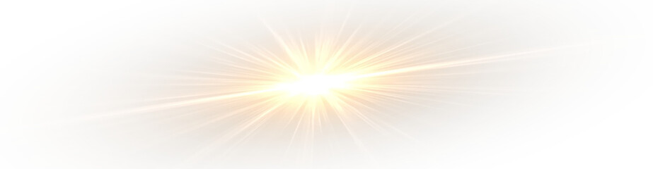 Obraz premium Glowing sunlight beam with sparkling flare, radiant optical rays, brilliant lens effect, magical illumination, abstract vector design, and vibrant sunrise glow