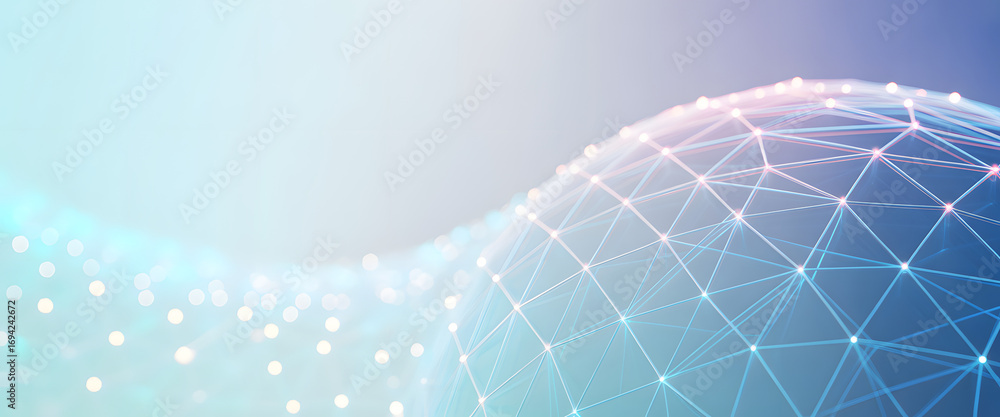 Aufkleber digital network abstract: a visually captivating digital network rendered in delicate shades of blue