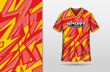 Sports jersey design with red and yellow background