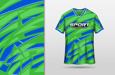 Sports jersey design with green and blue background
