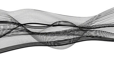 Dynamic monochromatic wave pattern creating an illusion of movement and fluidity
