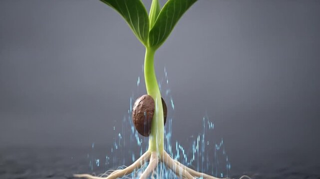 Conceptual Animation of Plant Growth from a Single Seed.