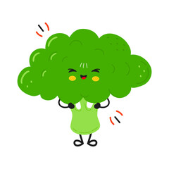 Cute cartoon broccoli character illustration