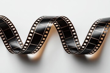Curved film strip on white