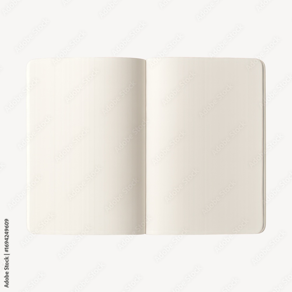 Poster open blank notebook pages