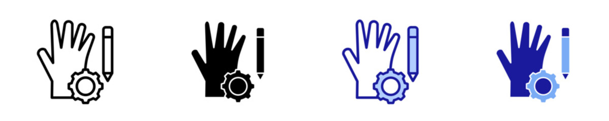 Obraz premium Hands On Activities Icon Set Multiple Style Collection