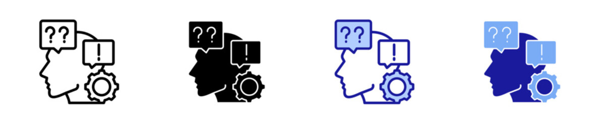 Critical Thinking  Icon Set Multiple Style Collection
