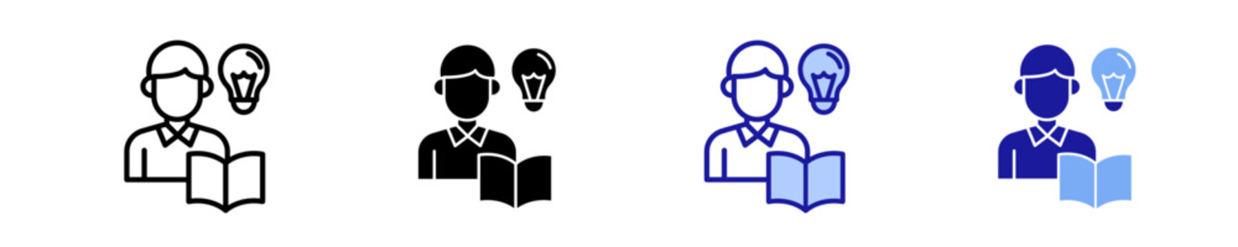 Learn  Icon Set Multiple Style Collection