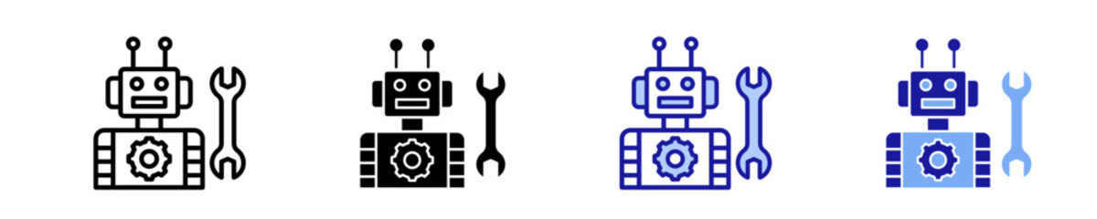 Robotics  Icon Set Multiple Style Collection