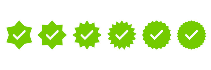 Set of checkmark icons, verified, approved, correct icons set © NadeAnamta