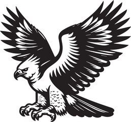 Obraz premium Harpy Eagle Vector in black and White
