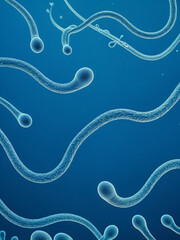 Microscopic view of human sperm cells swimming , cells, cellular