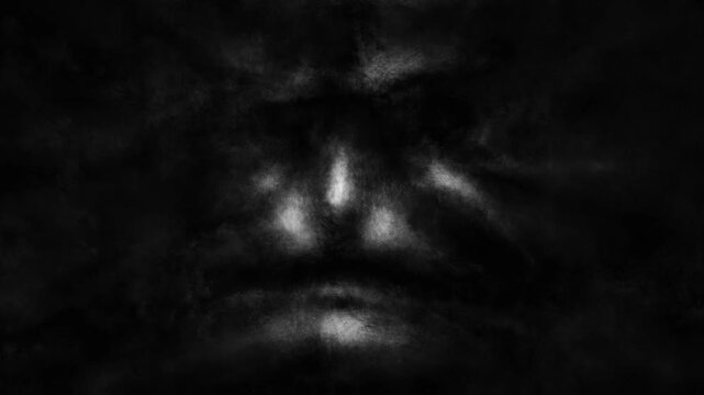 Welcome to hell! Animated horror collection with scary man, monster from abyss and screaming face. Animation in dark fantasy genre. Exciting images of spooky Halloween. Blur effects, camera shake.