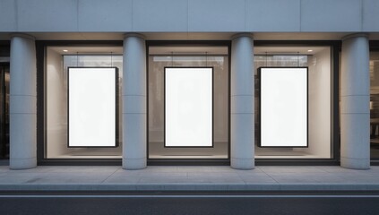 Blank white vertical banners