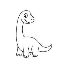 Coloring book Brontosaurus cute vector design templates simple and modern concept, isolated on white background