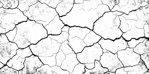 digital wall grunge and dust pattern surface Cracked white wall texture design element white background.