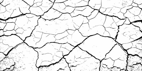 digital wall grunge and dust pattern surface Cracked white wall texture design element white background.